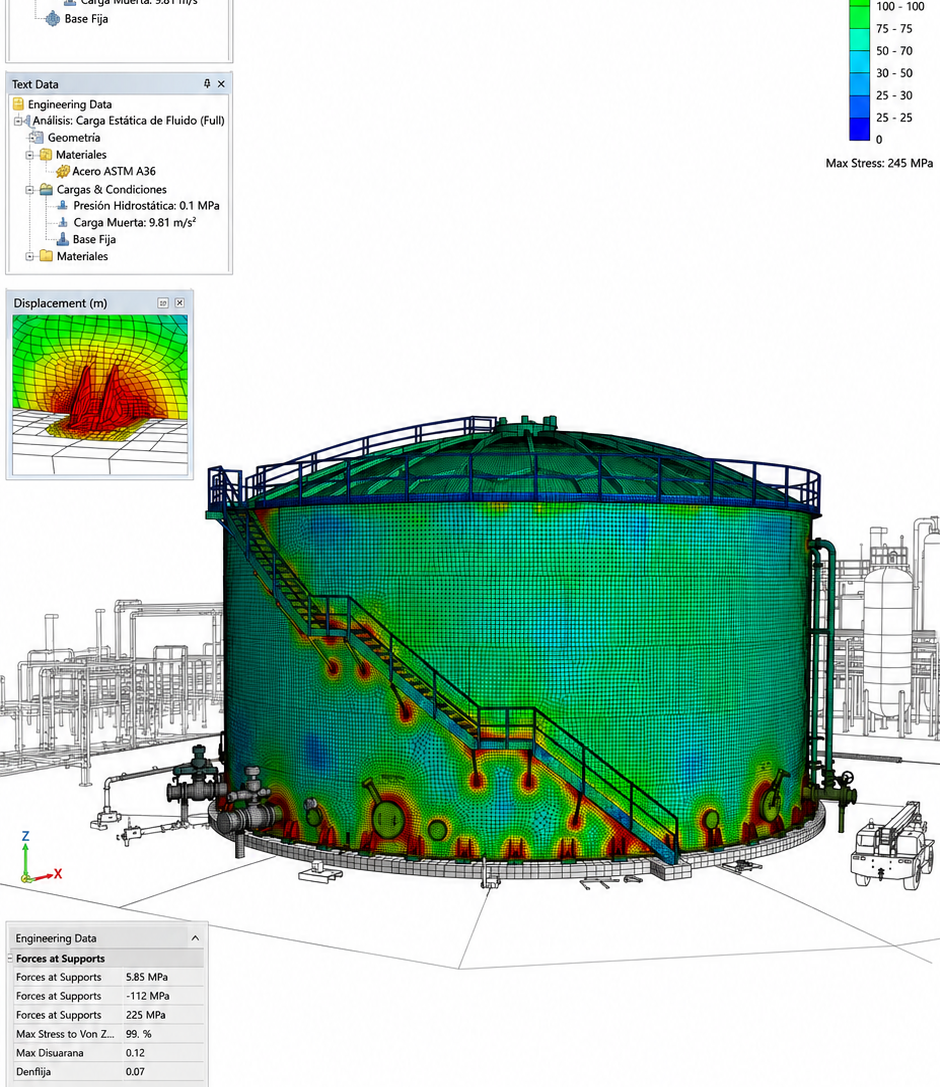 Simulación FEM de una plataforma estructural metálica